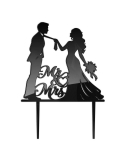 Topper decor tort nunta Miri cravata | Mr&Mrs