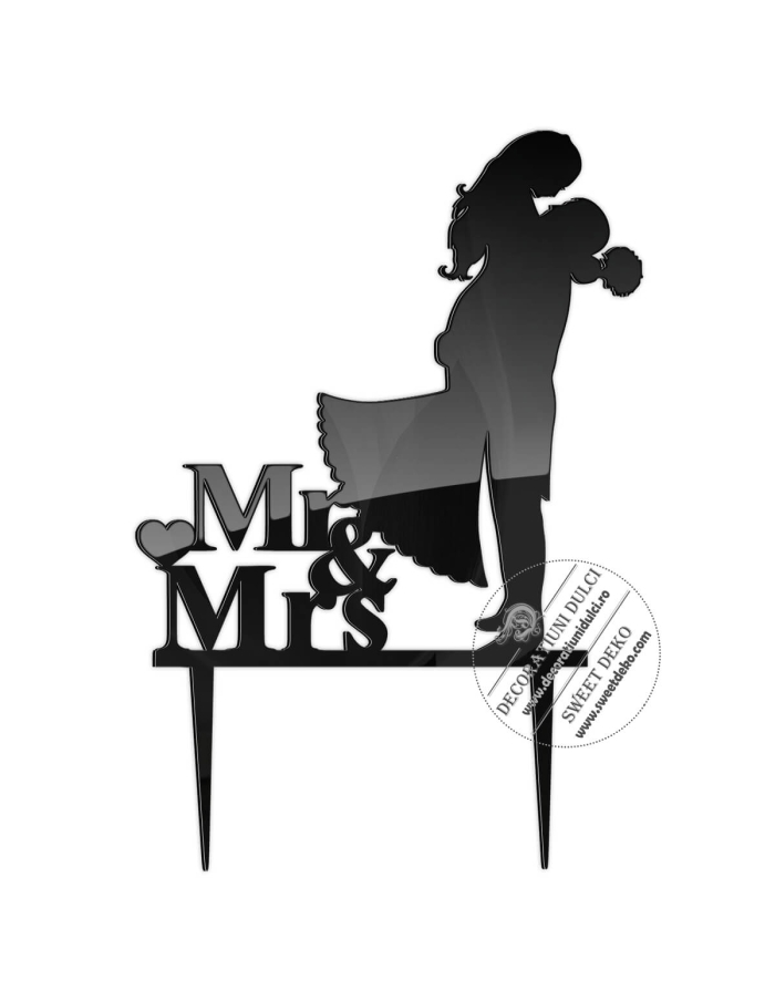 Topper nunta Mr&Mrs, plexi