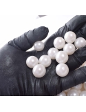 Perle din zahar alb sidefat 14mm (100g.)