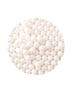Perle din zahar alb sidefat 14mm (100g.)