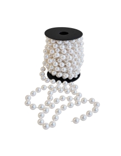 Sirag perle decorative albe diametru 1.2cm, lungime 7.3m
