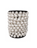 Sirag perle decorative albe diametru 1.2cm, lungime 7.3m
