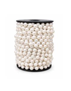 Rola margele perle albe diametru 0.8cm, lungime 16.4m