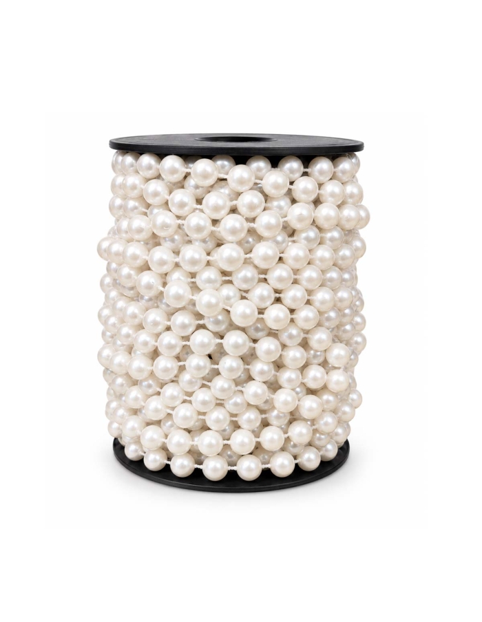 Rola margele perle albe diametru 0.8cm, lungime 16.4m