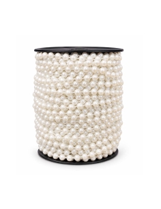 Sirag margele perle albe diametru 0.6cm, lungime 22m