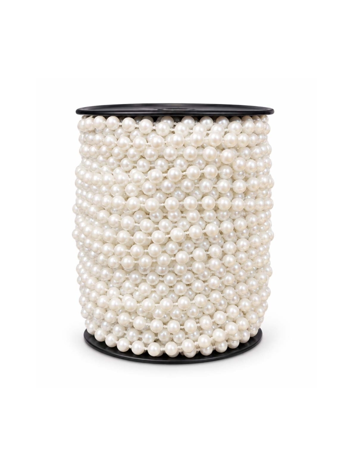 Sirag margele perle albe diametru 0.6cm, lungime 22m