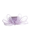 Banda mov pudrat din organza cu margelute pe margine