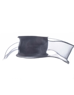 Banda decorativa neagra din organza cu margini festonate 2
