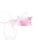 Banda decorativa roz din organza cu margini festonate