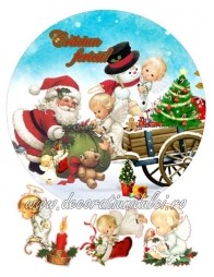 Imagine comestibila Mos Craciun si ingerasii