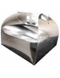 Cutie tort argintie patrata | Decoratiuni Dulci