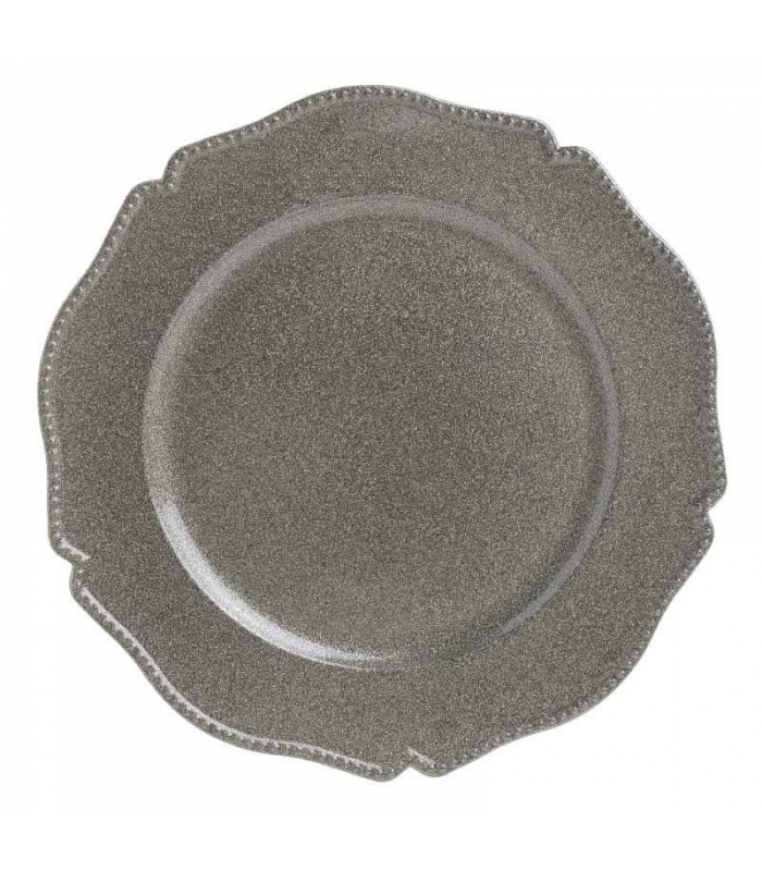 Platou decorativ argintiu antichizat