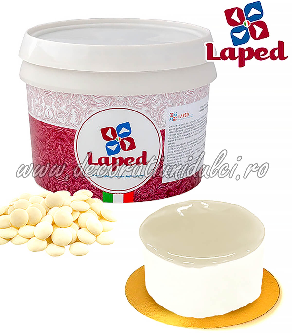Glazura Oglinda Ciocolata Alba Laped 3kg