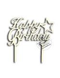 Decor din lemn,  Happy birthday! cu steluta