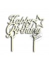 Decor din lemn,  Happy birthday! cu steluta