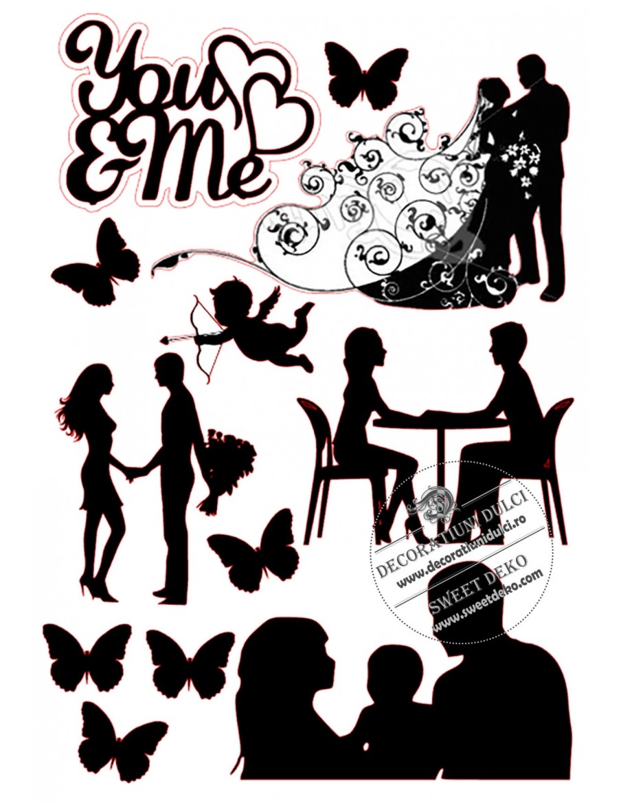 Siluete tort - family love