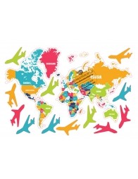 Imagine comestibila harta lumii colorata