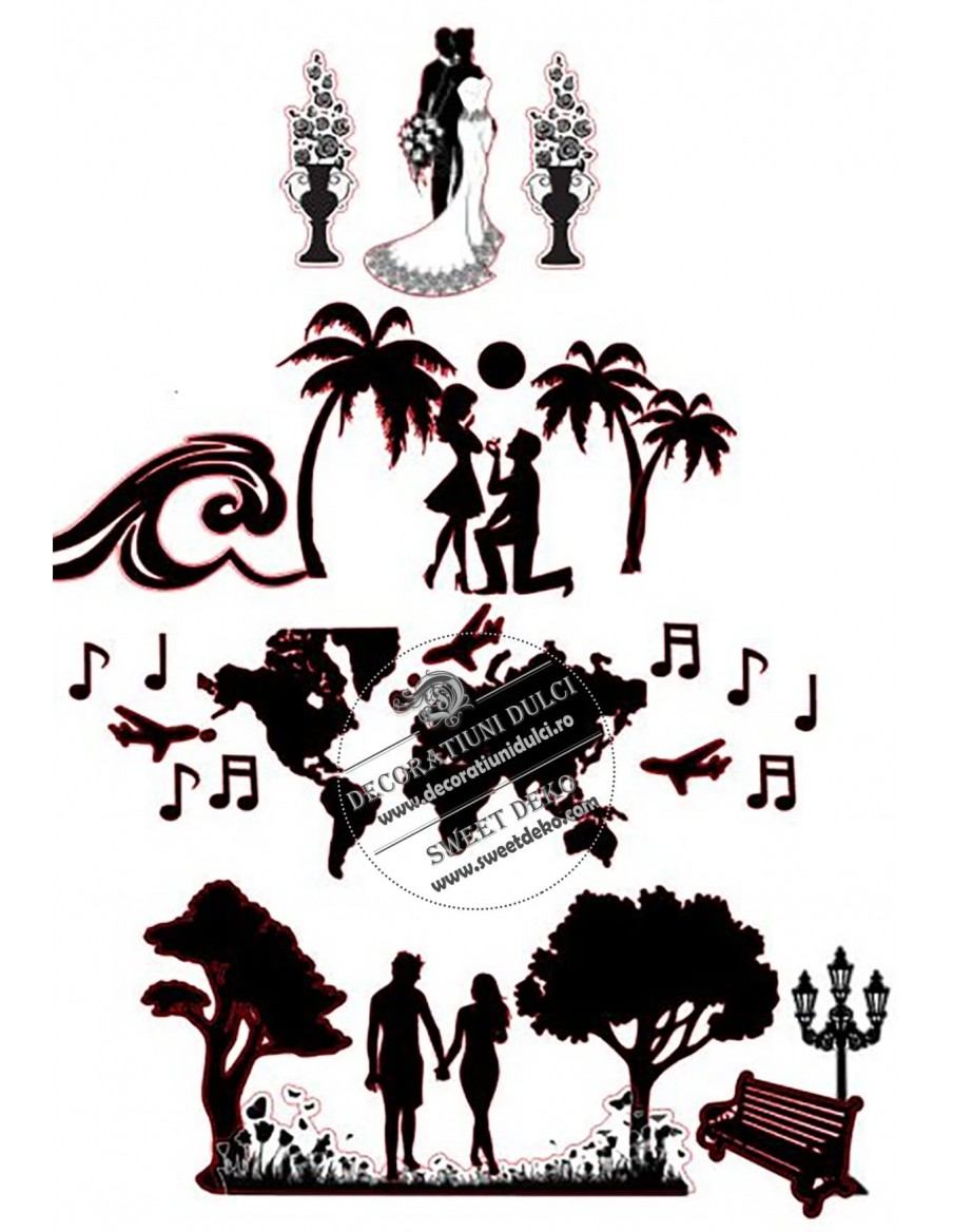 Imagini siluete stilizate nunta | Decoratiuni Dulci