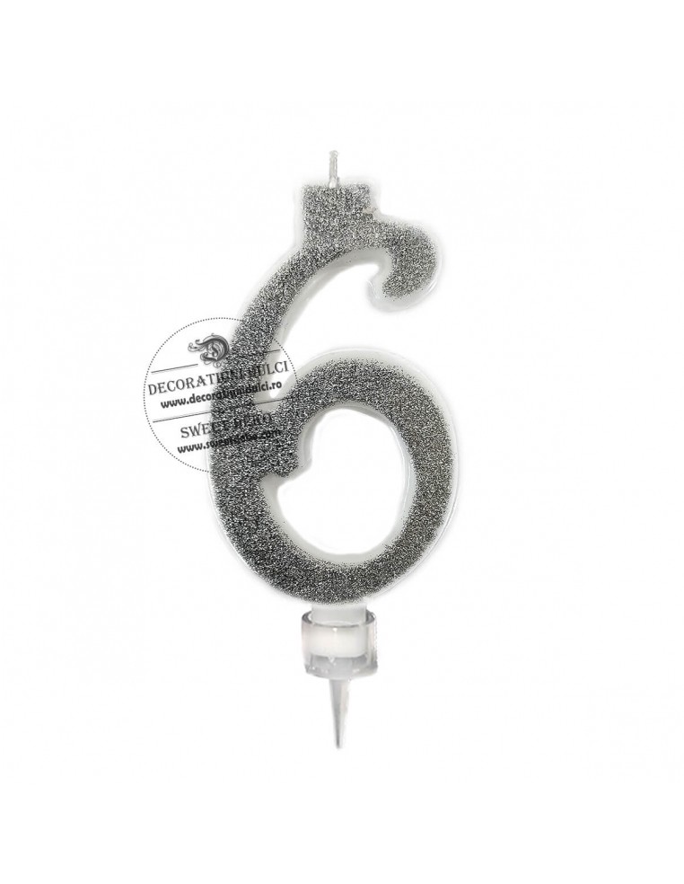 Lumanari cifre argintii