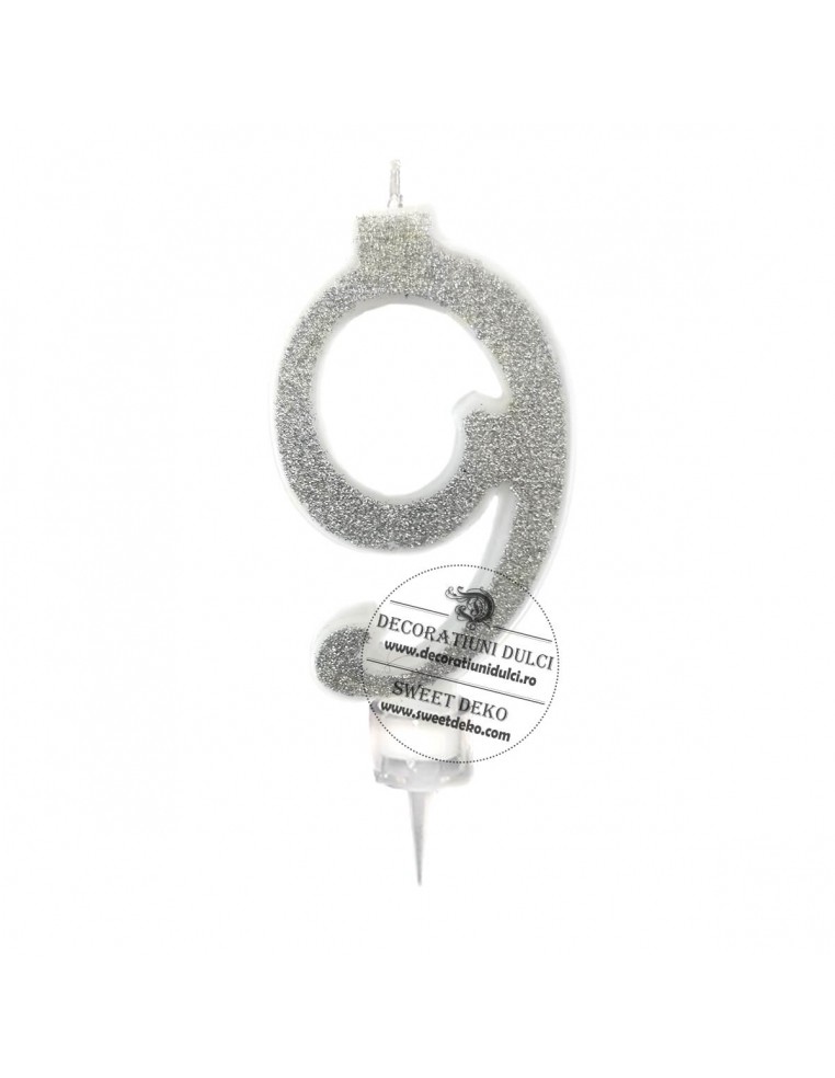 Lumanari cifre argintii