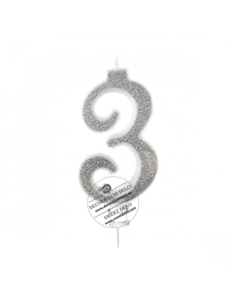 Lumanari cifre argintii