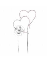 Decor tort - inimi strasuri argintii