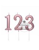 Lumanari cifre metalizate, rose gold