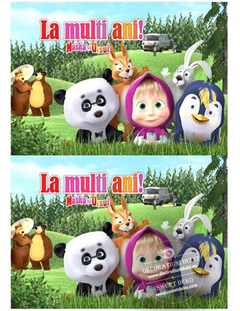 Imagine pentru tort prietenii,masha si ursul 2