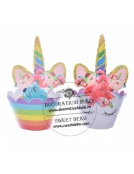 Unicorn si curcubeu, invelitori si toppers briose