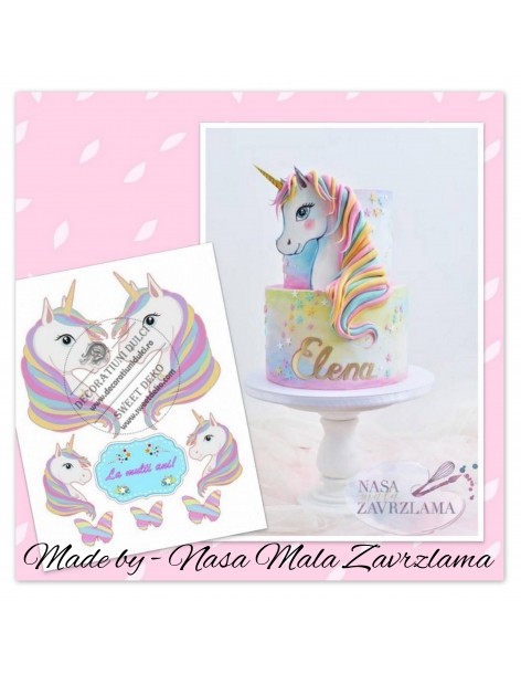 Imagine comestibila unicorn portret 2