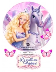 Imagine pentru tort cerc Barbie si Pegasus