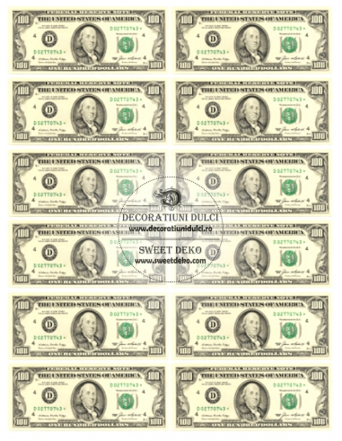 Imagine comestibila 100 USD