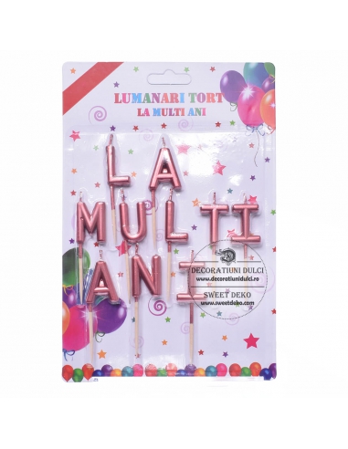 Lumanari rosu metalic LA MULTI ANI