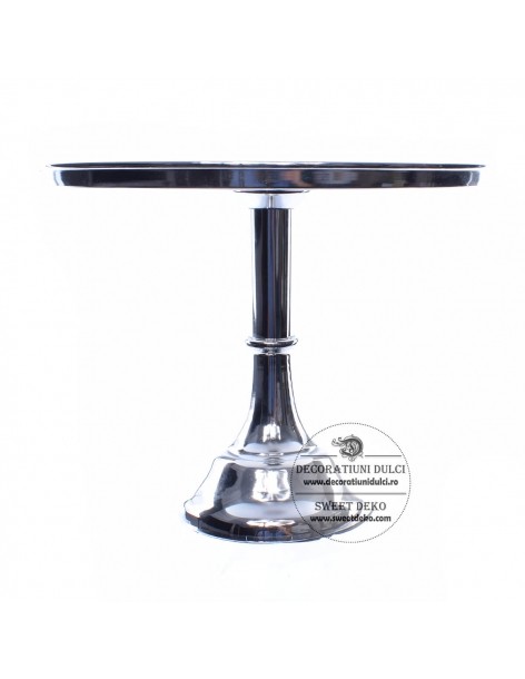 Platou argintiu cu picior si oglinda 2