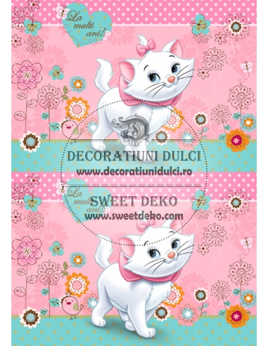 Poza pentru tort comestibila cu pisicuta marie