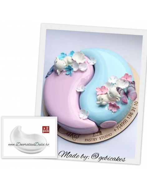 Mulaj yin yang 2500 de la Silikomart (set 2 buc.) 2