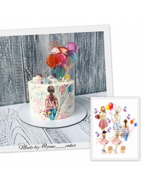 Imagine comestibila fete, catei si baloane 2