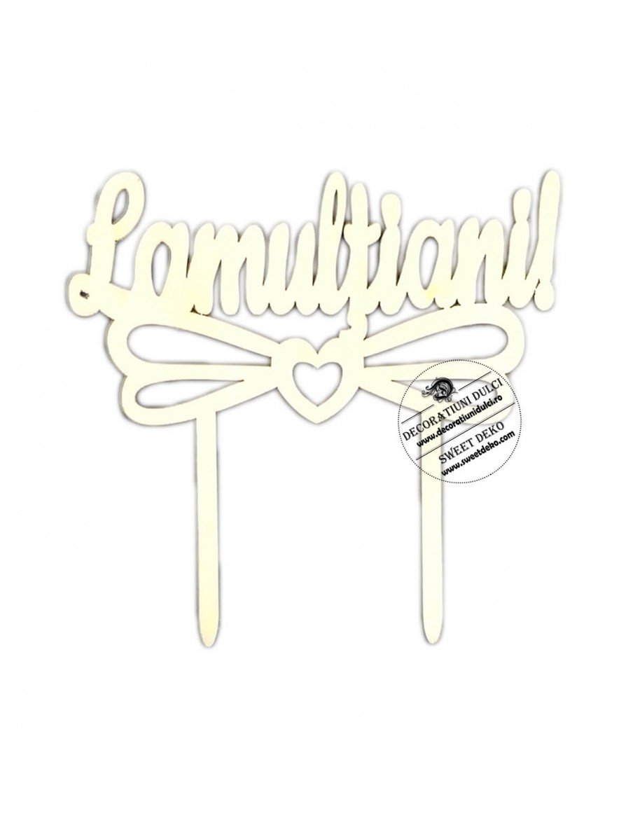 Decor din lemn,  La multi ani! cu fundita