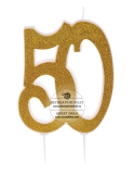 Lumanare 50 auriu glitterat