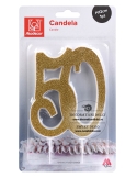Lumanare 50 auriu glitterat 2