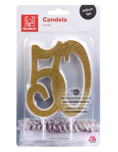Lumanare 50 auriu glitterat 2