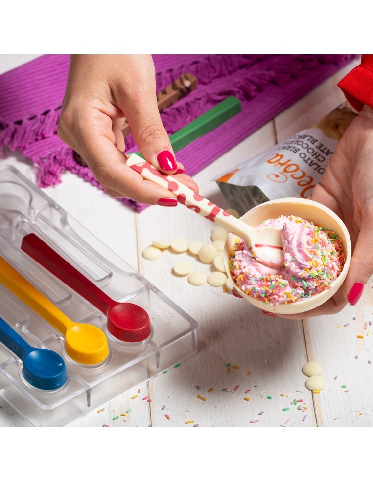 Matrita din policarbonat, lingurite din ciocolata, Decora