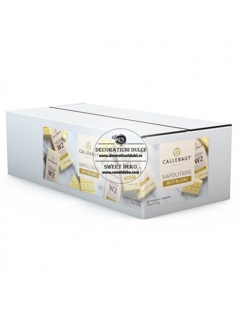 Mini tableta ciocolata alba, Barry Callebaut napolitans 13.5g