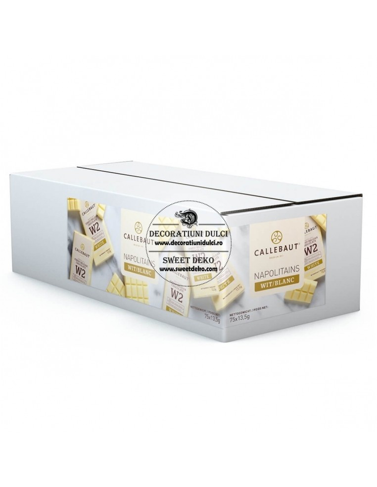 Mini tableta ciocolata alba, Barry Callebaut napolitans 13.5g