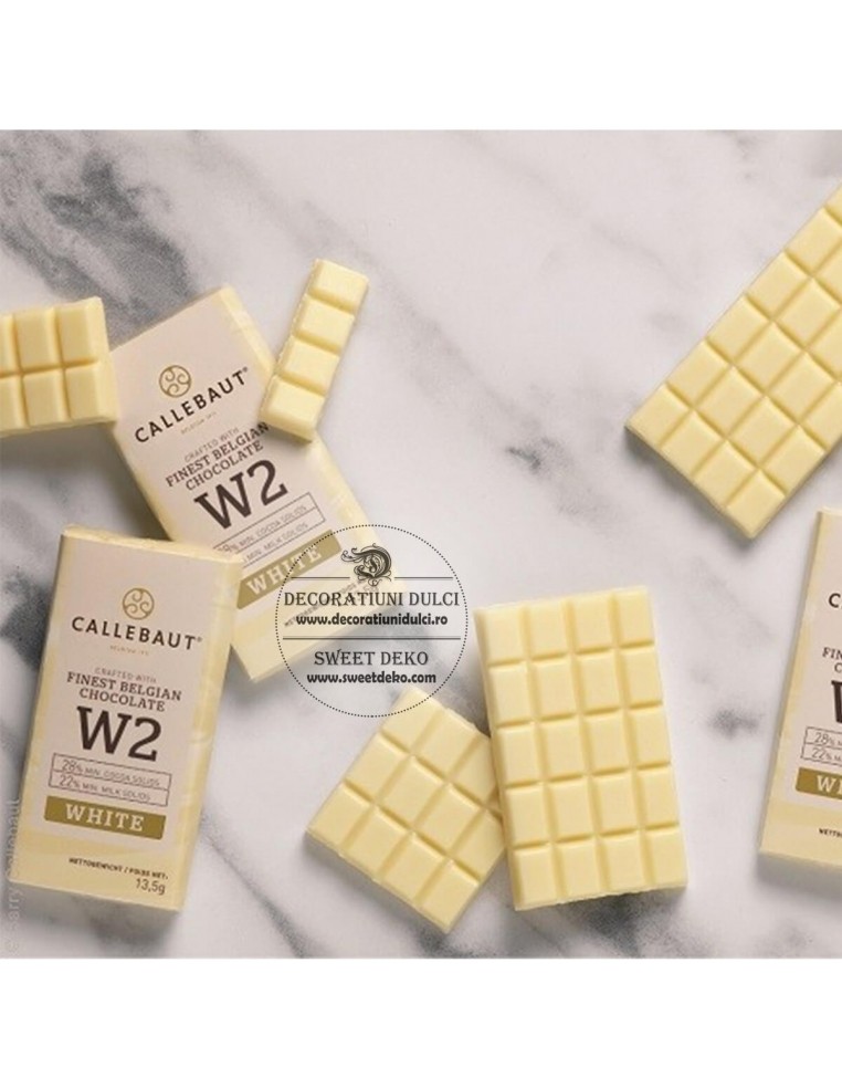 Mini tableta ciocolata alba, Barry Callebaut napolitans 13.5g